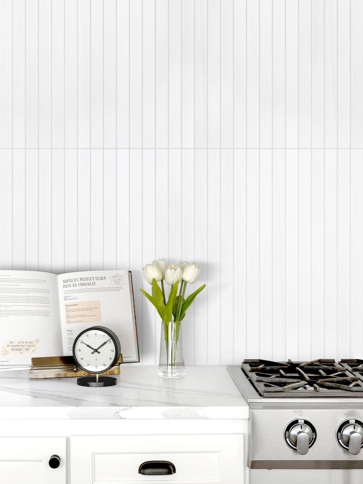 Bianco Dolomite 2x24 Polished White Marble Tile For Walls & Floors