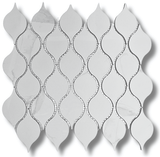 Drop Calacatta Polished White Porcelain Mosaic Tile For Walls & Floors - MARICERA