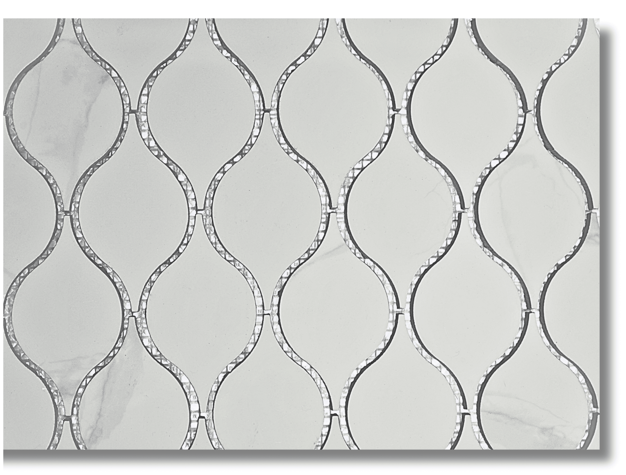 Drop Calacatta Polished White Porcelain Mosaic Tile For Walls & Floors - MARICERA