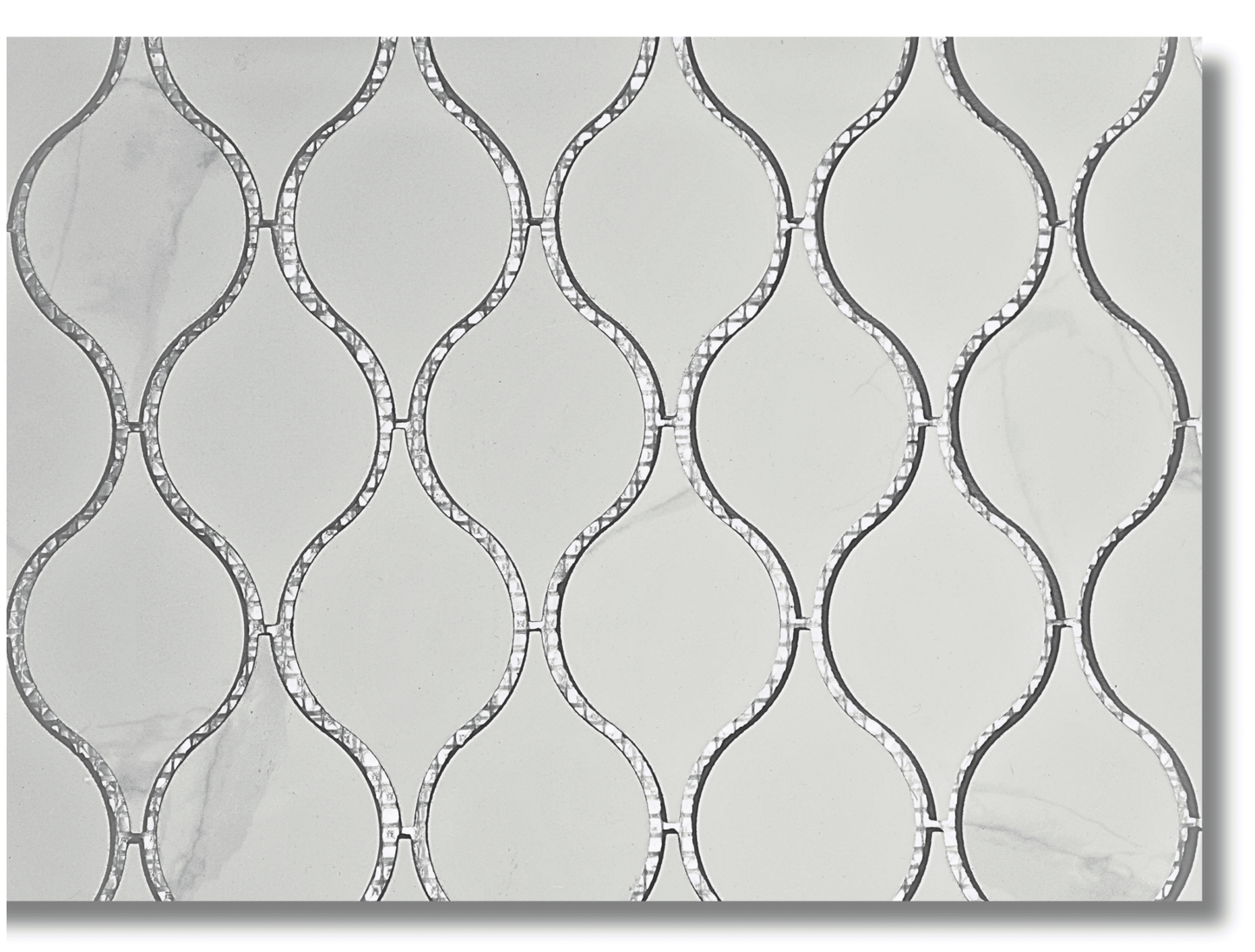 Drop Calacatta Polished White Porcelain Mosaic Tile For Walls & Floors - MARICERA