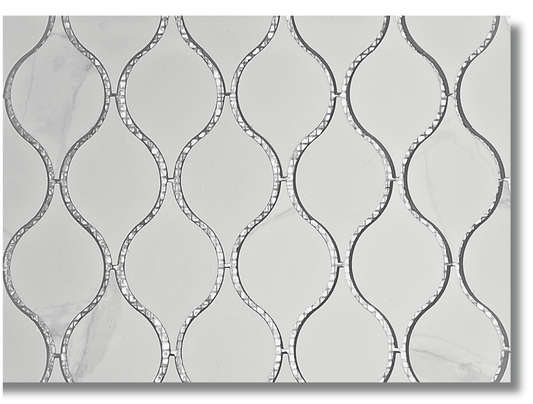 Drop Calacatta Polished White Porcelain Mosaic Tile For Walls & Floors - MARICERA