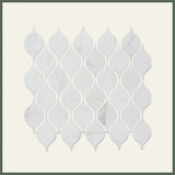 Drop Calacatta Polished White Porcelain Mosaic Tile For Walls & Floors - MARICERA