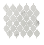 Drop Calacatta Polished White Porcelain Mosaic Tile For Walls & Floors - MARICERA