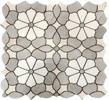 Flower Mix Polished White Porcelain Mosaic Tile For Walls & Floors - MARICERA