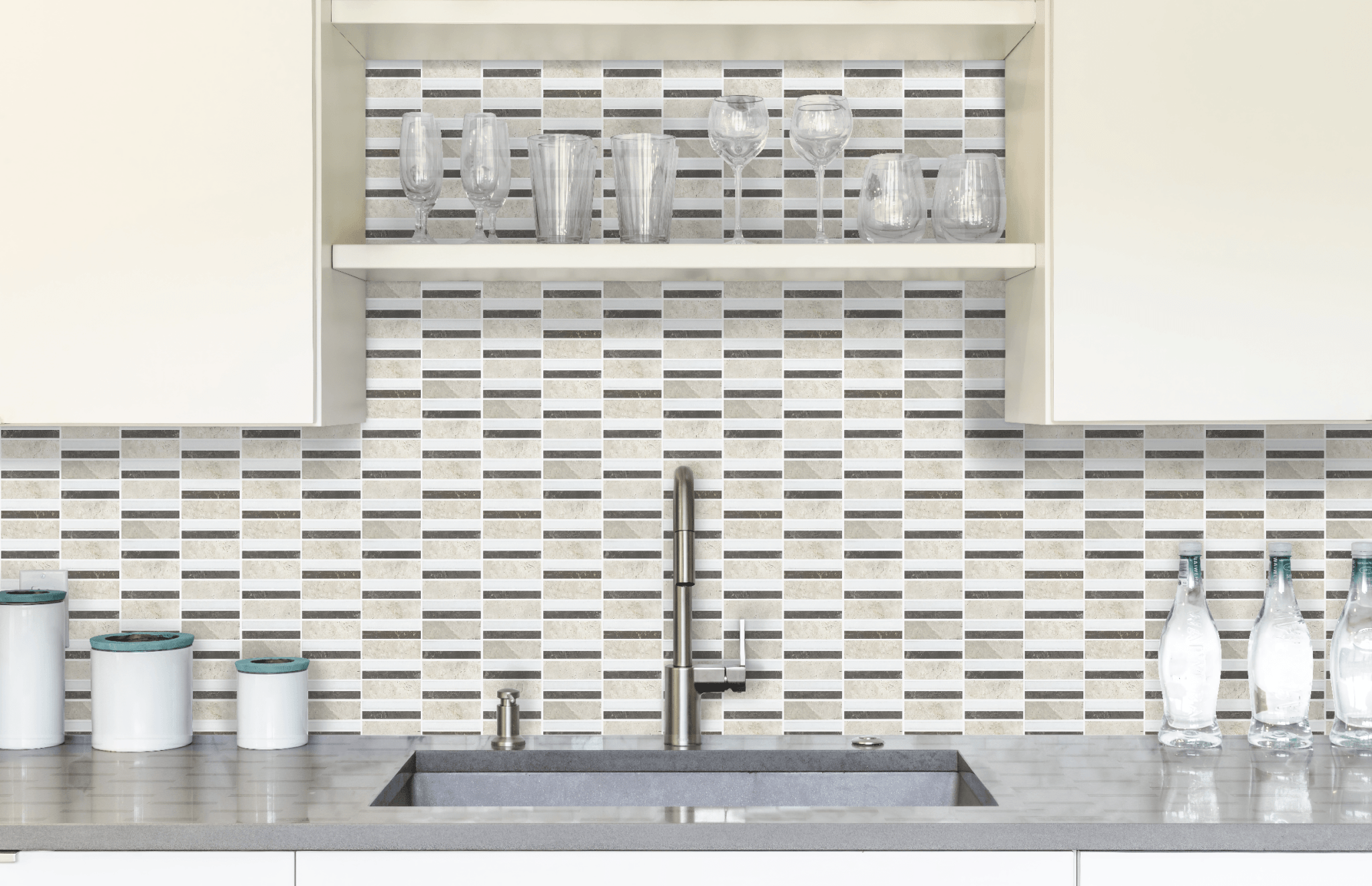 Horizon 1x3 Honed Marble Mosaic Tile For Walls & Floors - MARICERA