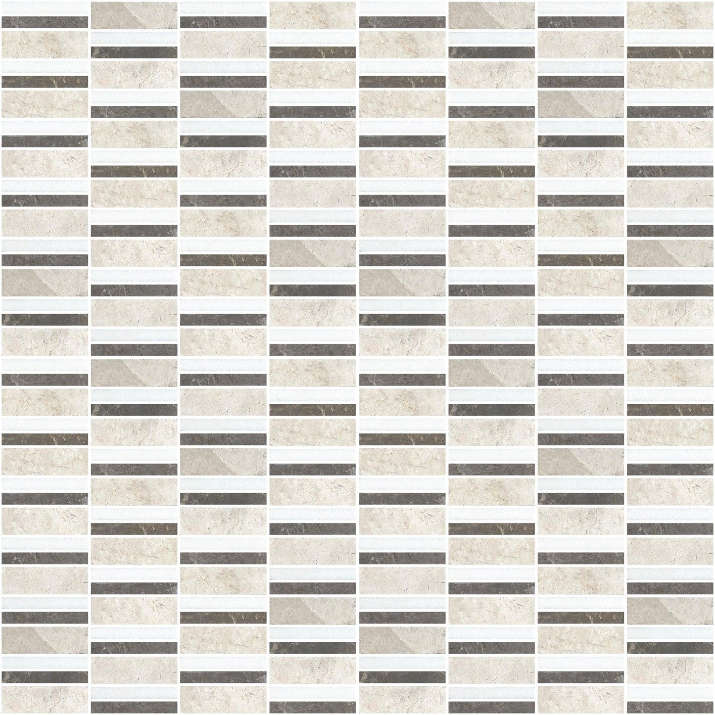 Horizon 1x3 Honed Marble Mosaic Tile For Walls & Floors - MARICERA