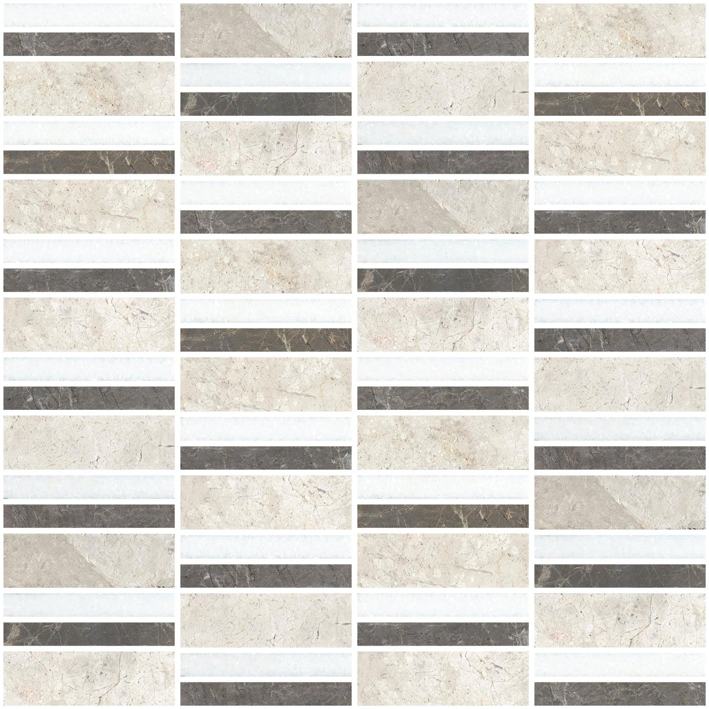 Horizon 1x3 Honed Marble Mosaic Tile For Walls & Floors - MARICERA