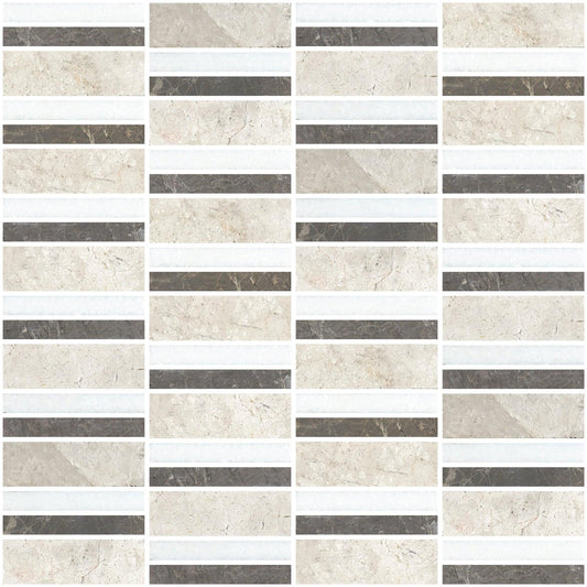 Horizon 1x3 Honed Marble Mosaic Tile For Walls & Floors - MARICERA