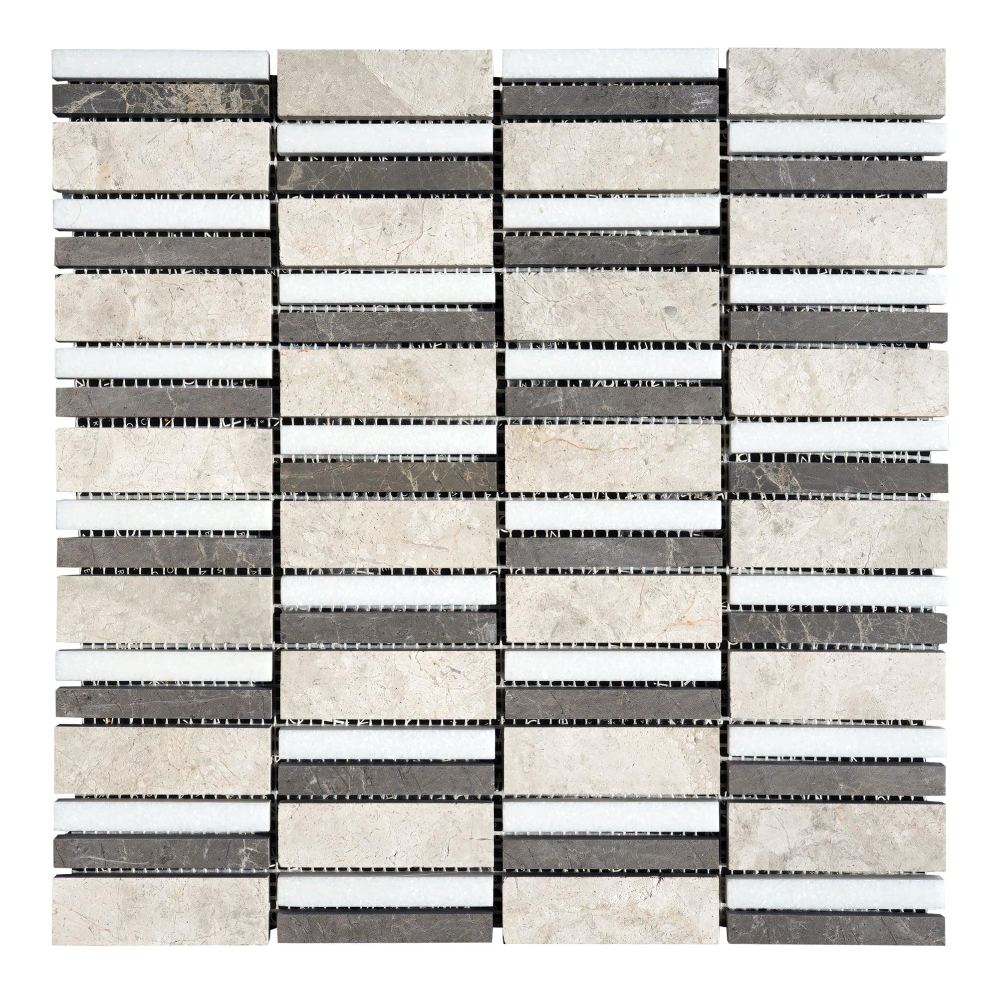 Horizon 1x3 Honed Marble Mosaic Tile For Walls & Floors - MARICERA