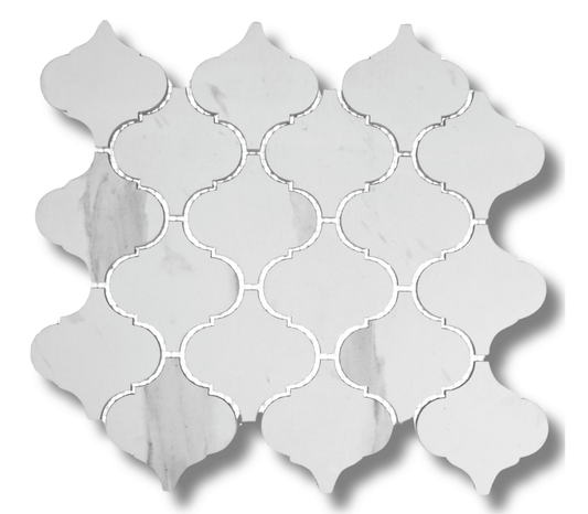 Lantern Calacatta Polished White Porcelain Mosaic Tile For Walls & Floors - MARICERA