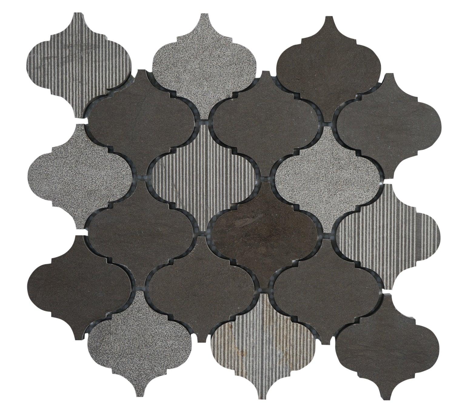 Lantern Foussana Gray Limestone Mosaic Tile For Walls & Floors - MARICERA