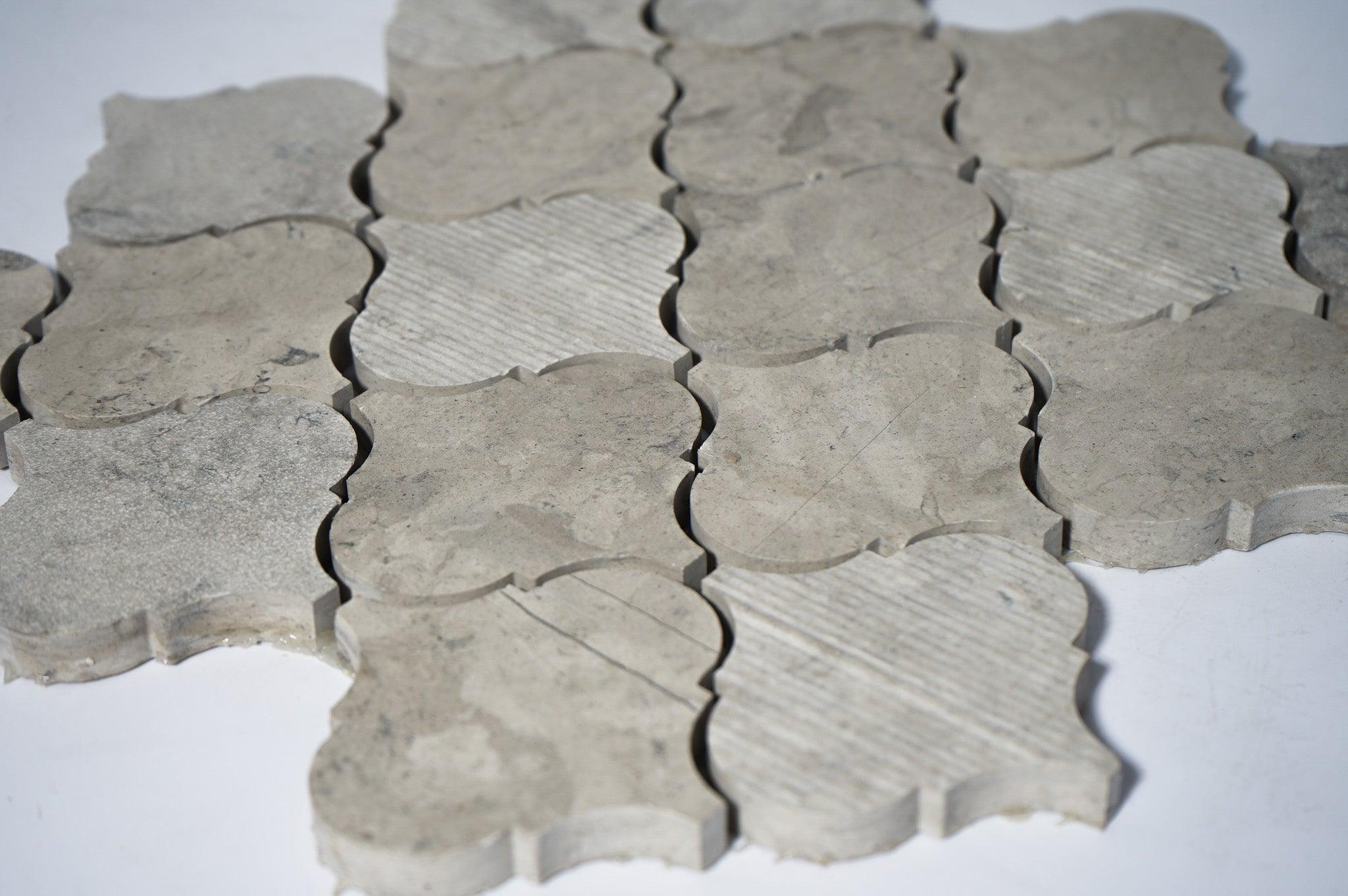 Lantern Thala Gray Limestone Mosaic Tile For Walls & Floors - MARICERA