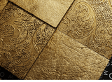 Leather Look Gold Foil 12x12 Etched Marble Mosaic Tile The Ultimate Wall Upgrade - MARICERA