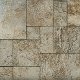 Leather Look Silver Foil 12x12 Etched Marble Mosaic Wall Tile - MARICERA