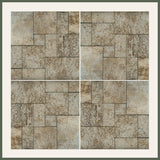 Leather Look Silver Foil 12x12 Etched Marble Mosaic Wall Tile - MARICERA
