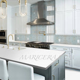 LumiFlora Engraved White Marble Tile - MARICERA