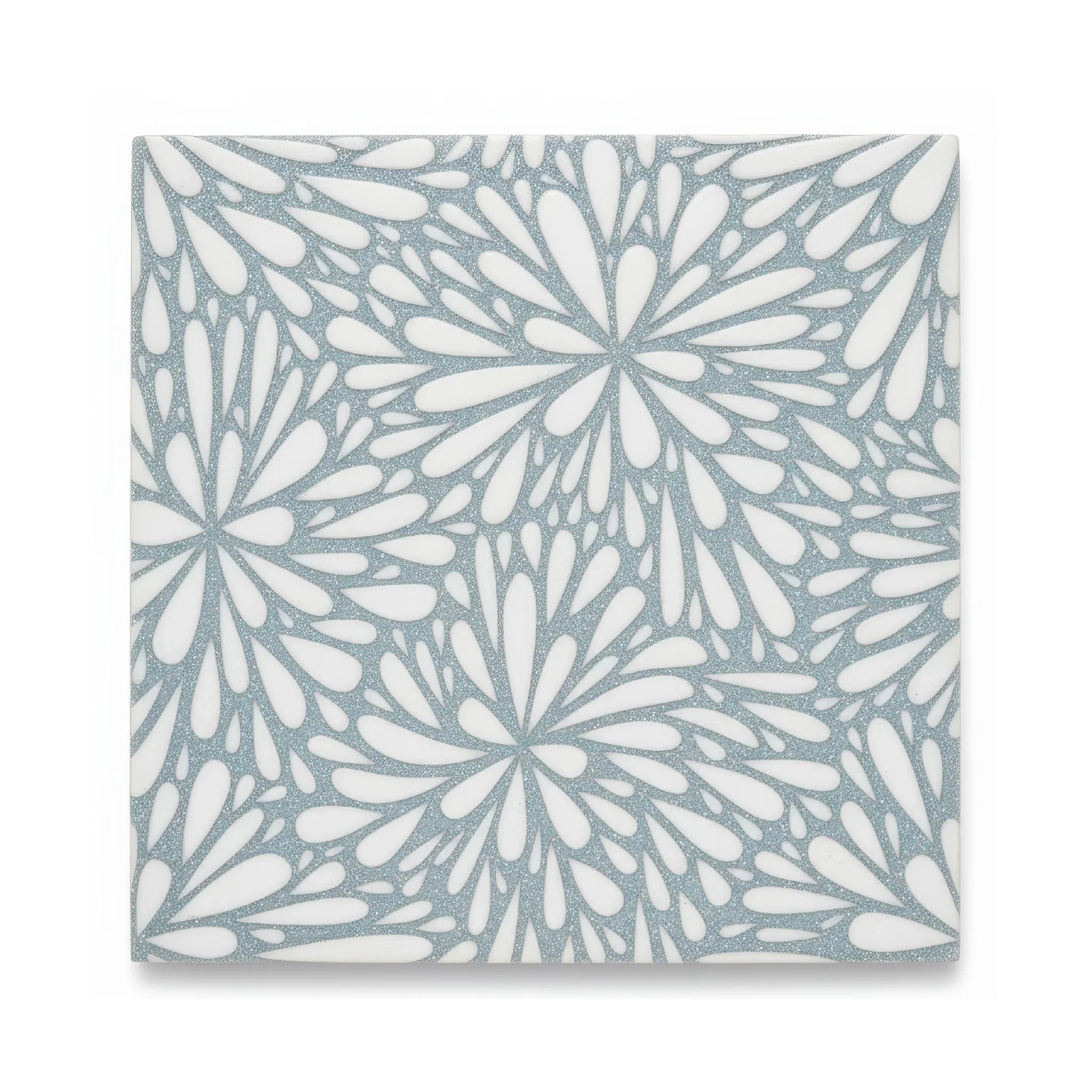 LumiFlora Engraved White Marble Tile - MARICERA