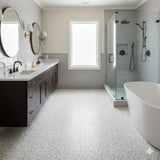 LumiFlora Engraved White Marble Tile - MARICERA