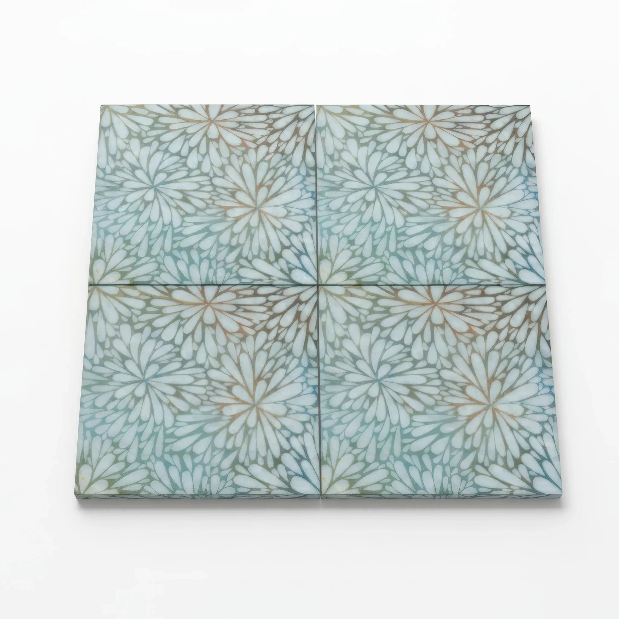 LumiFlora Engraved White Marble Tile - MARICERA