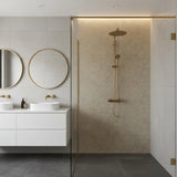 LumiFlora - Gold Leaf - Crema Marfil Engraved Tile - MARICERA