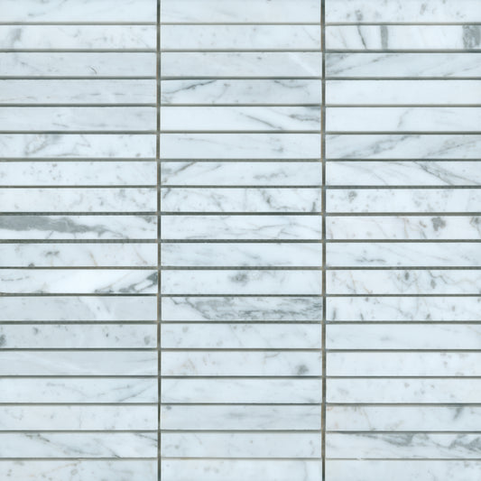 Carrara 1x4 Brick Honed White Marble Mosaic Tile For Walls & Floors