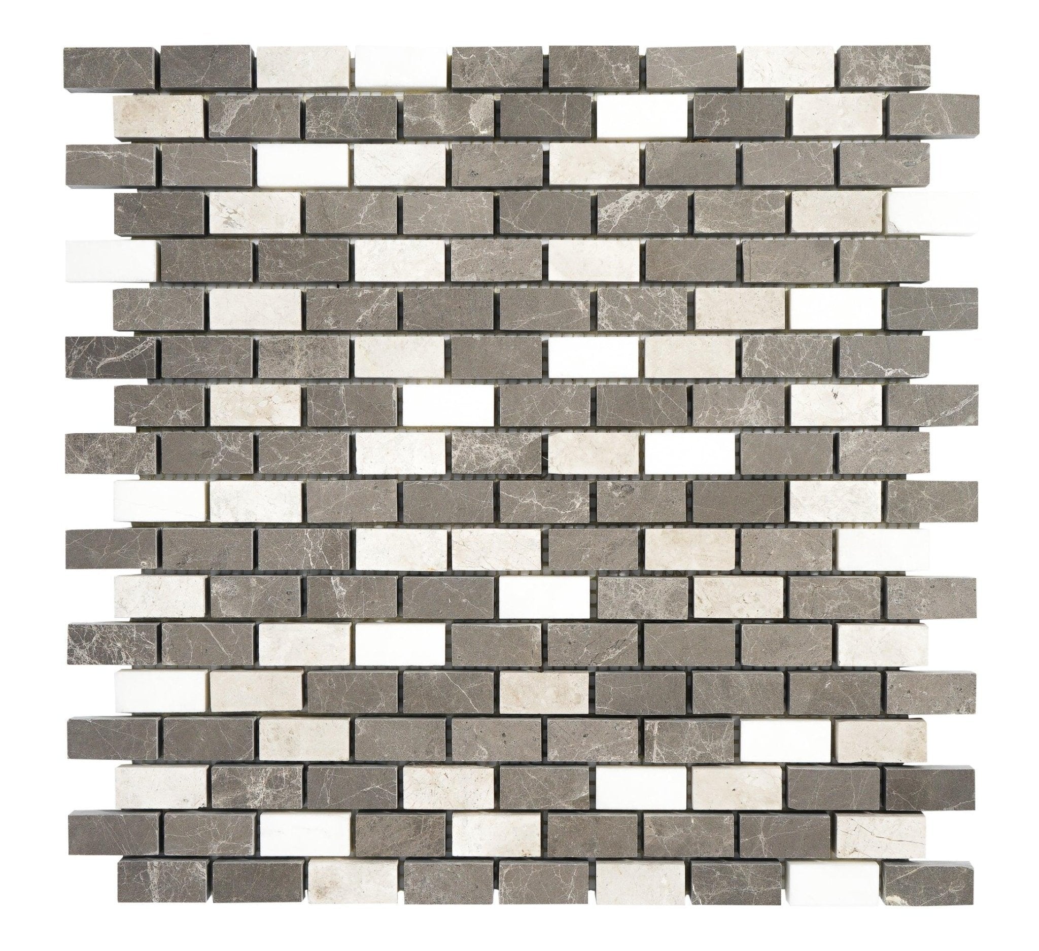 Mix Color 1x2 Honed Marble Mosaic Tile For Walls & Floors - MARICERA