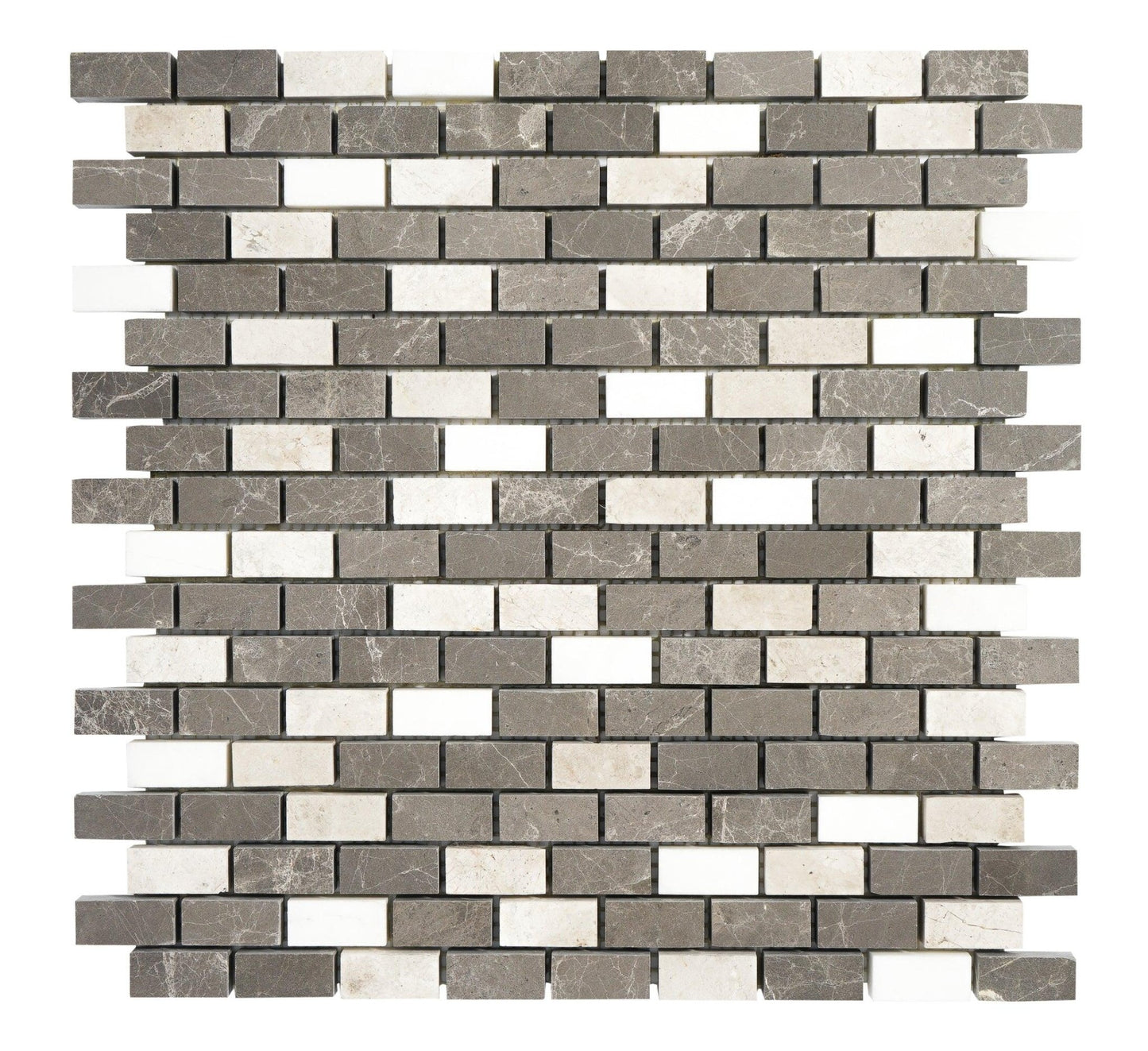 Mix Color 1x2 Honed Marble Mosaic Tile For Walls & Floors - MARICERA