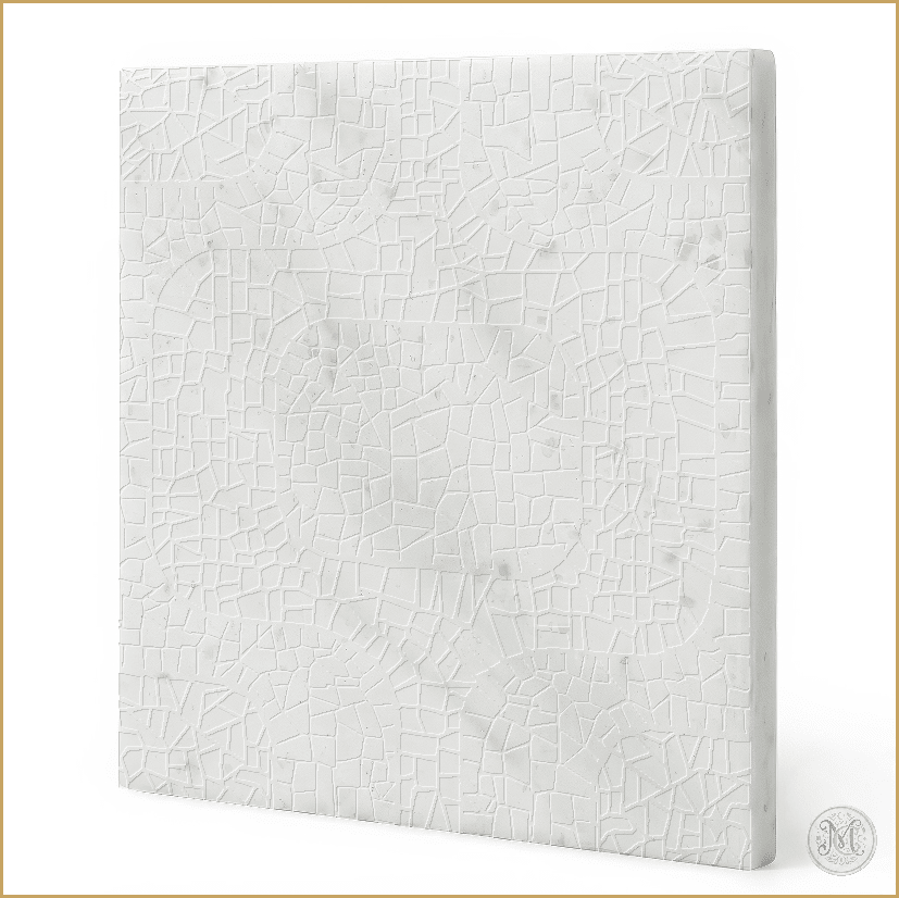 Mosaic | Glacier White Marble | Pattern Engraved - MARICERA