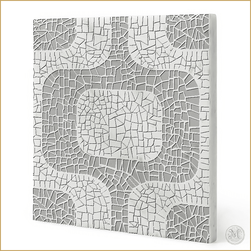 Mosaic | Glacier White Marble | Pattern Engraved - MARICERA