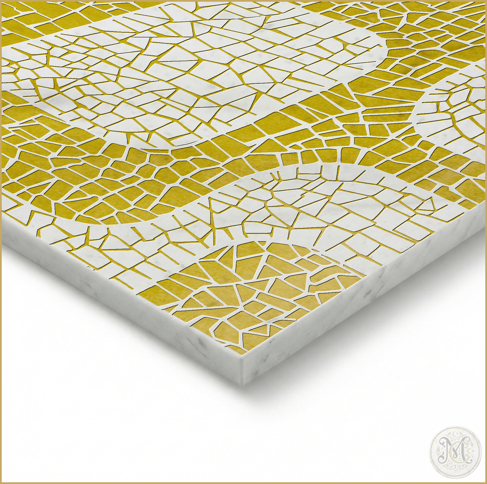 Mosaic | Glacier White Marble | Pattern Engraved - MARICERA