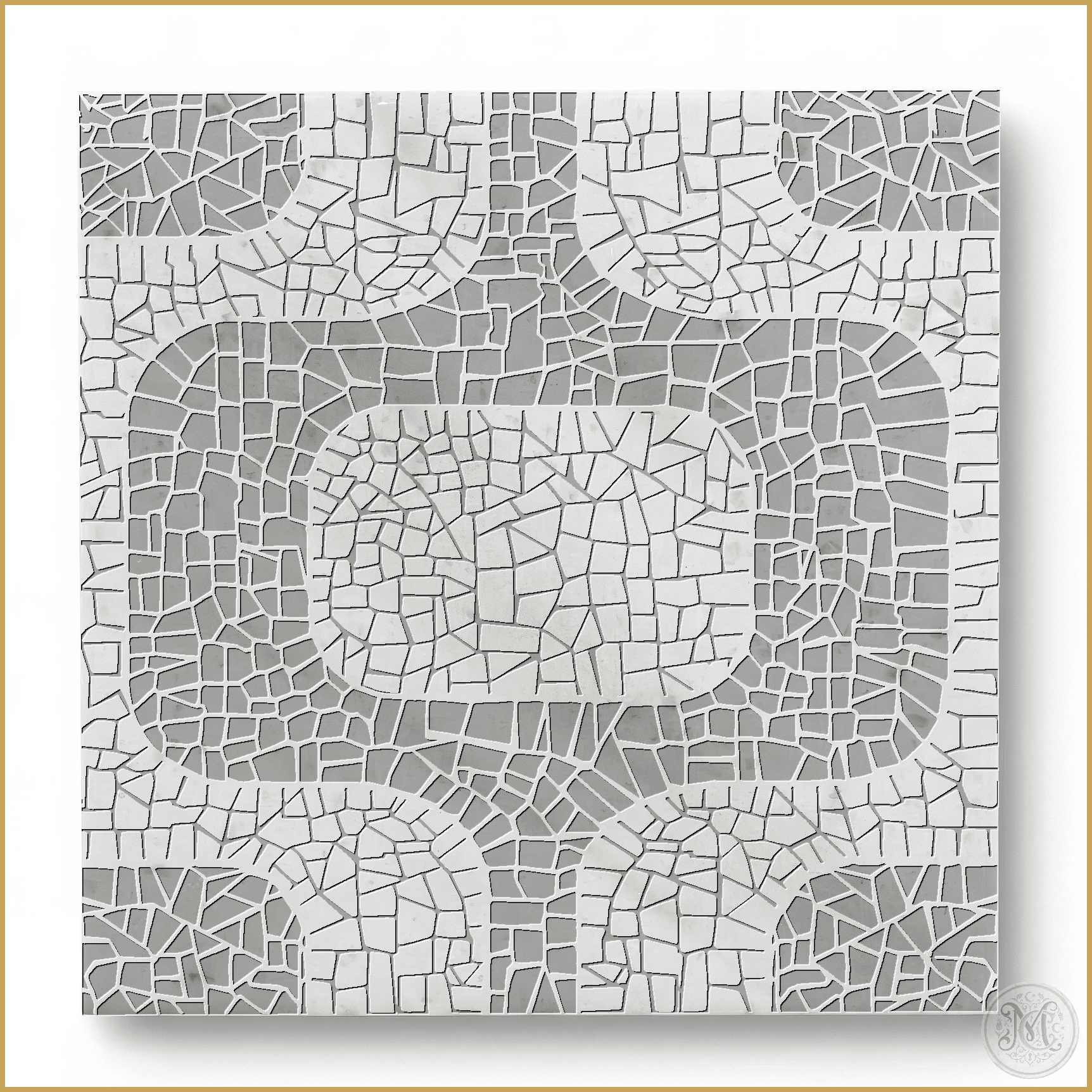 Mosaic | Glacier White Marble | Pattern Engraved - MARICERA