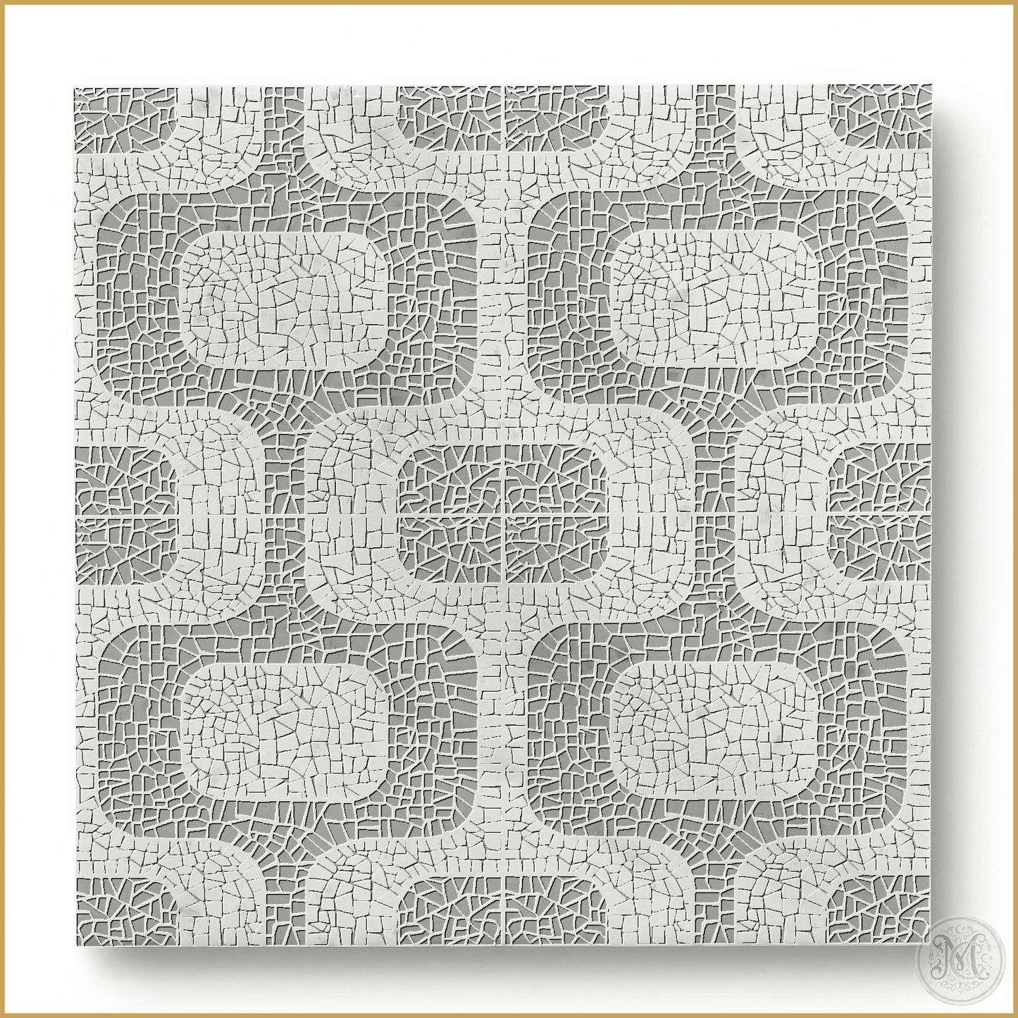 Mosaic | Glacier White Marble | Pattern Engraved - MARICERA