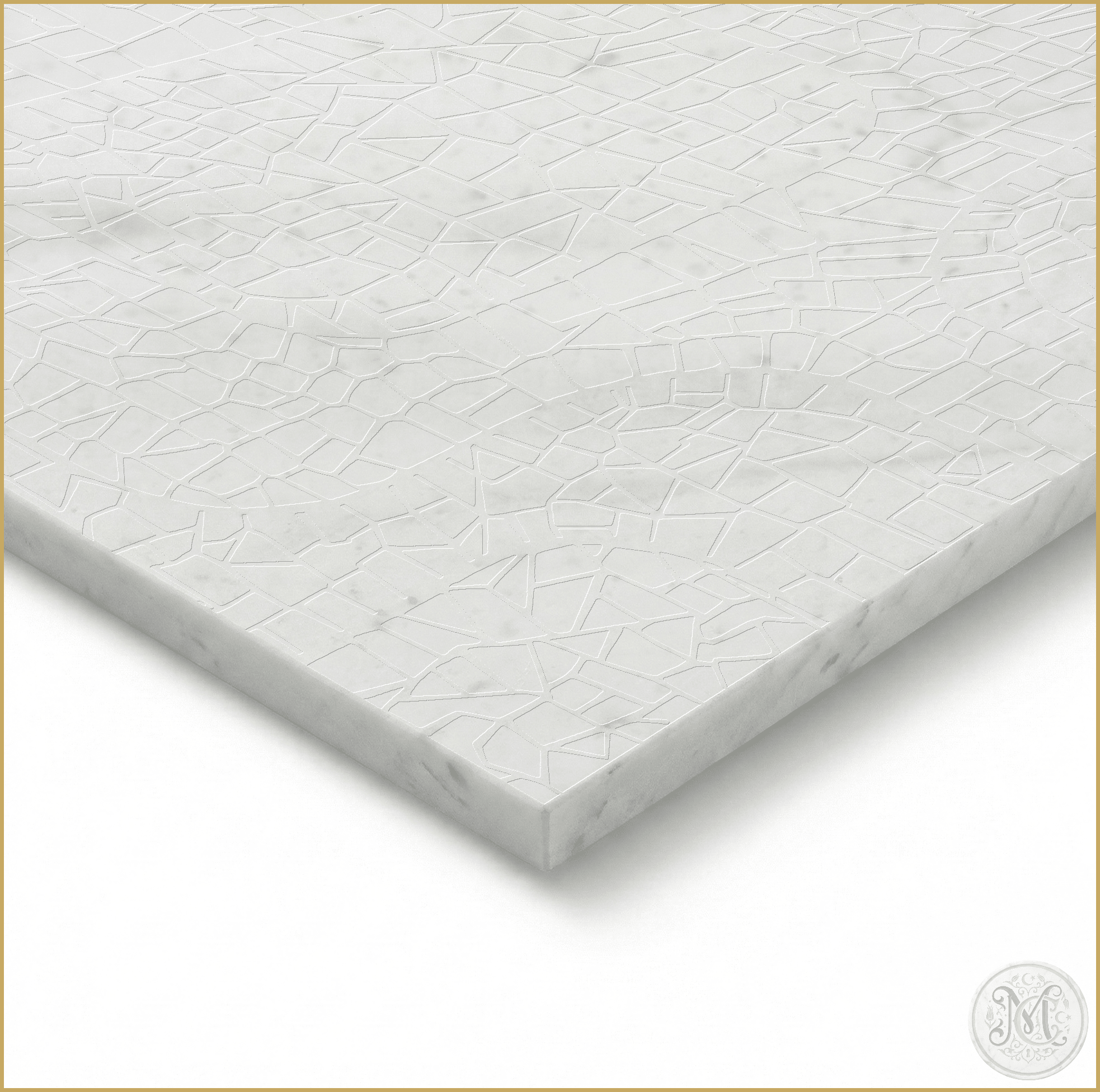 Mosaic | Glacier White Marble | Pattern Engraved - MARICERA