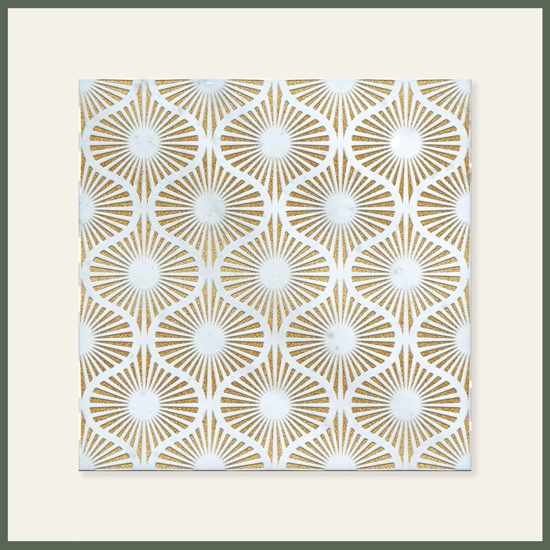 Opulent Waves - Engraved Bianco Marble Tile - MARICERA