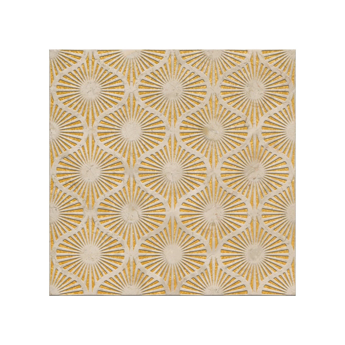 Opulent Waves - Engraved Crema Marfil Marble Tile - Natural - MARICERA