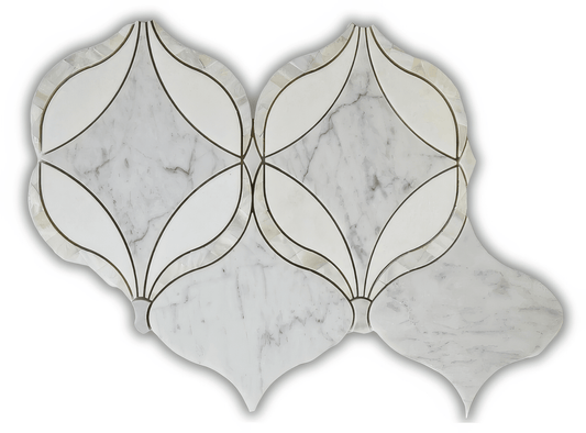 Oriental Thasos Carrara Mother of Pearl Polished White Marble Mosaic Tile For Walls & Floors - MARICERA