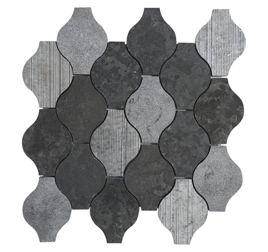 Ornament Milly Gray Limestone Mosaic Tile For Walls & Floors - MARICERA
