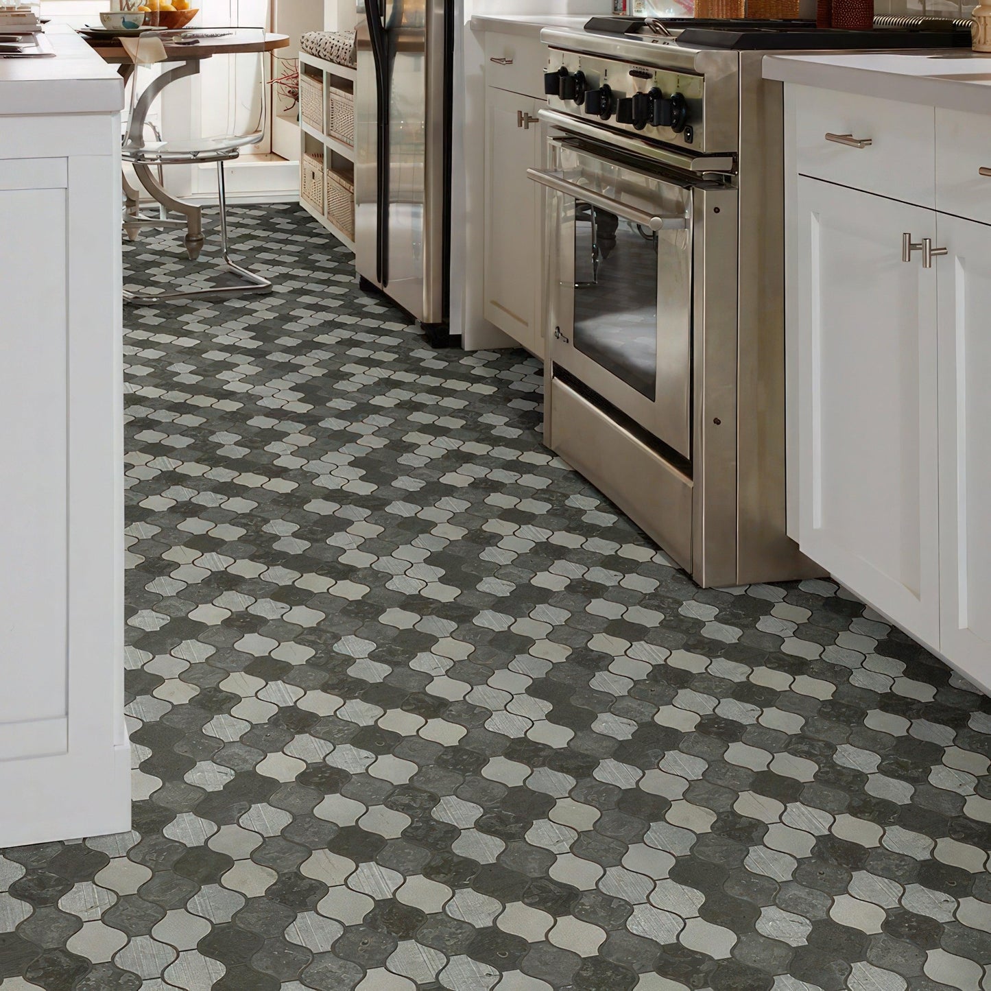 Ornament Milly Gray Limestone Mosaic Tile For Walls & Floors - MARICERA