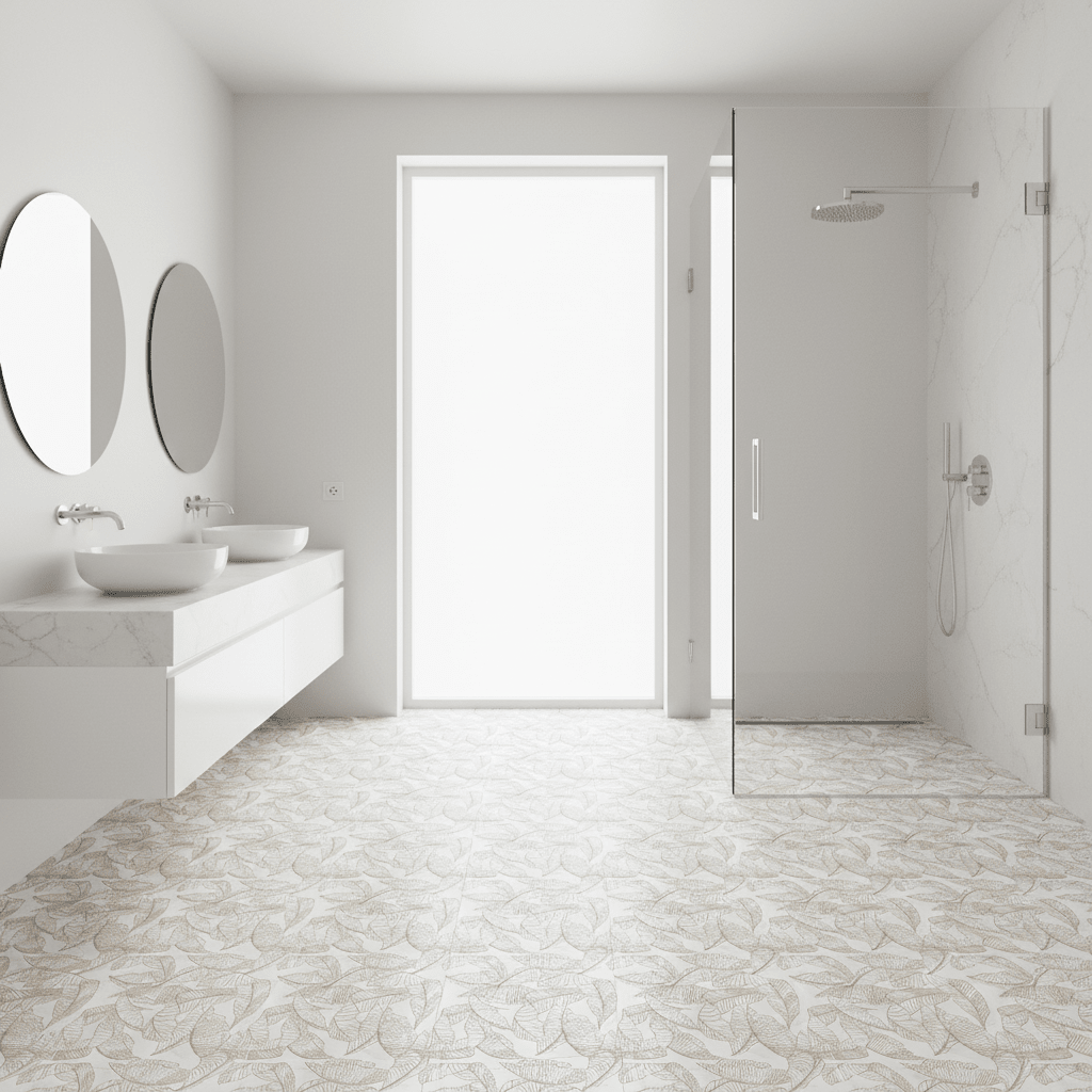 Palmera | Glacier White Marble | Pattern Engraved - MARICERA