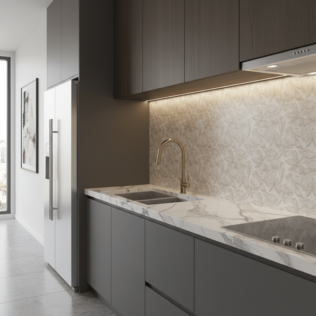 Palmera | Glacier White Marble | Pattern Engraved - MARICERA