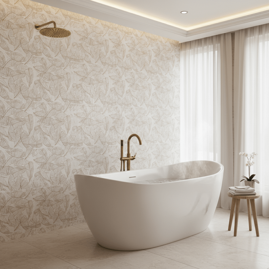 Palmera | Glacier White Marble | Pattern Engraved - MARICERA