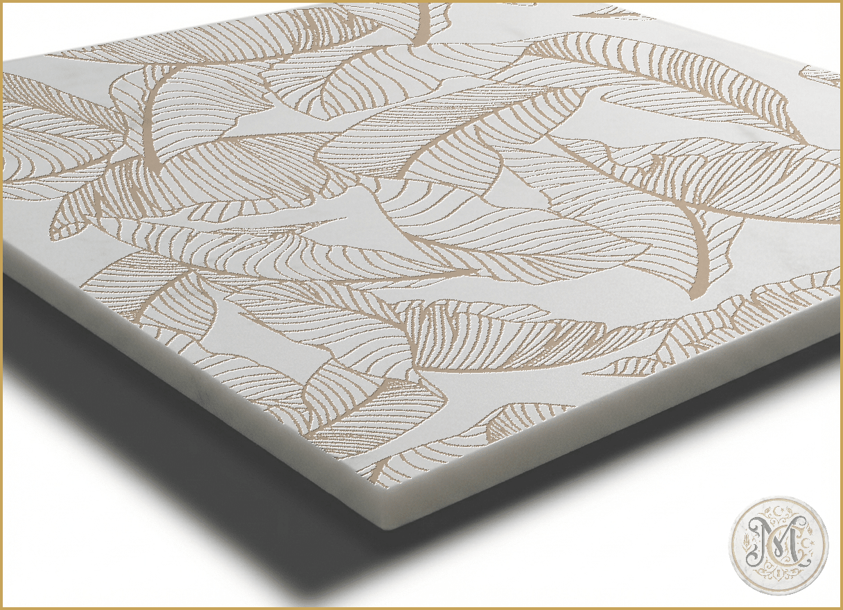 Palmera | Glacier White Marble | Pattern Engraved - MARICERA