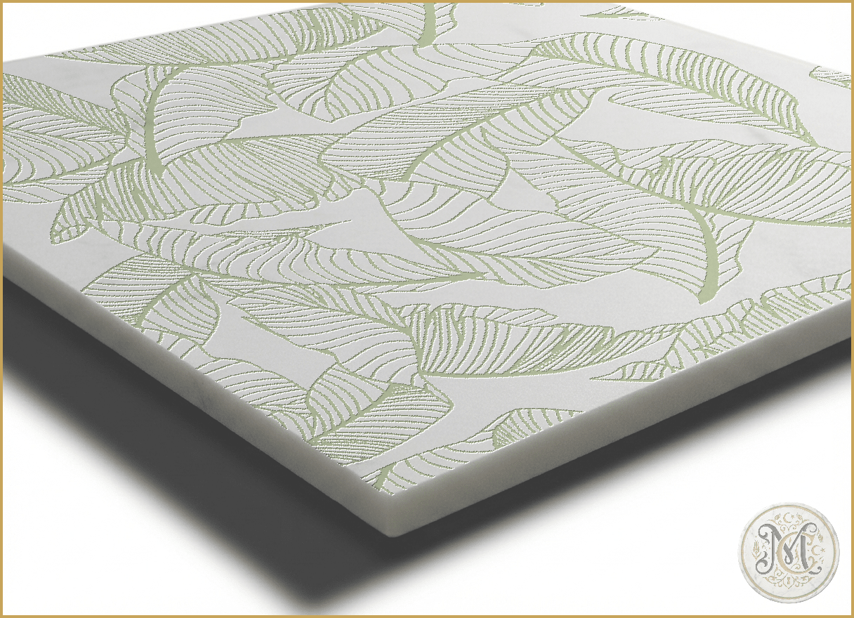 Palmera | Glacier White Marble | Pattern Engraved - MARICERA