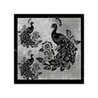 Peacock Engraved Black Marble Mural Tile - MARICERA
