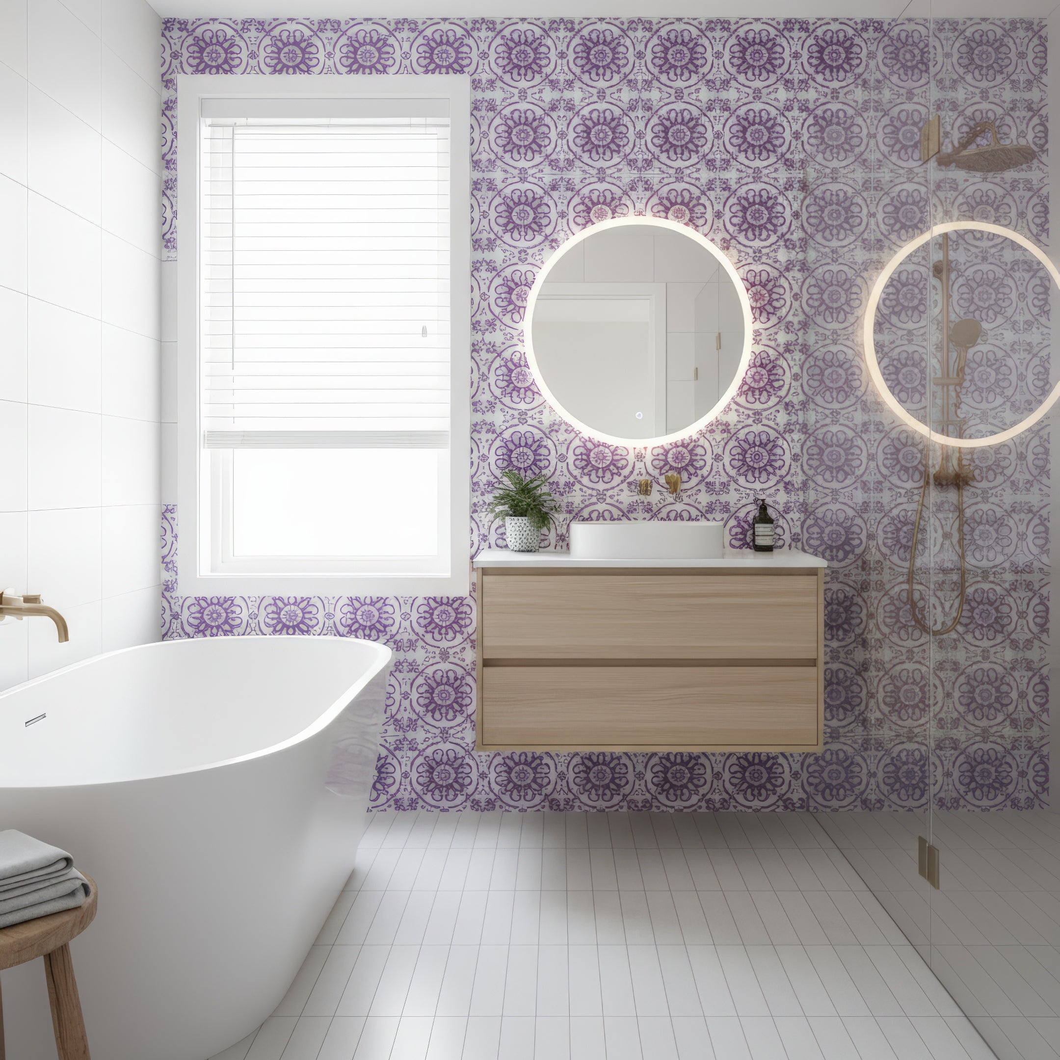 Florentina-Puple-Engraved Marble Tile
