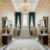 Jardin Gold Foil 12x24 Etched Glacier White Marble Tile For Walls & Floors