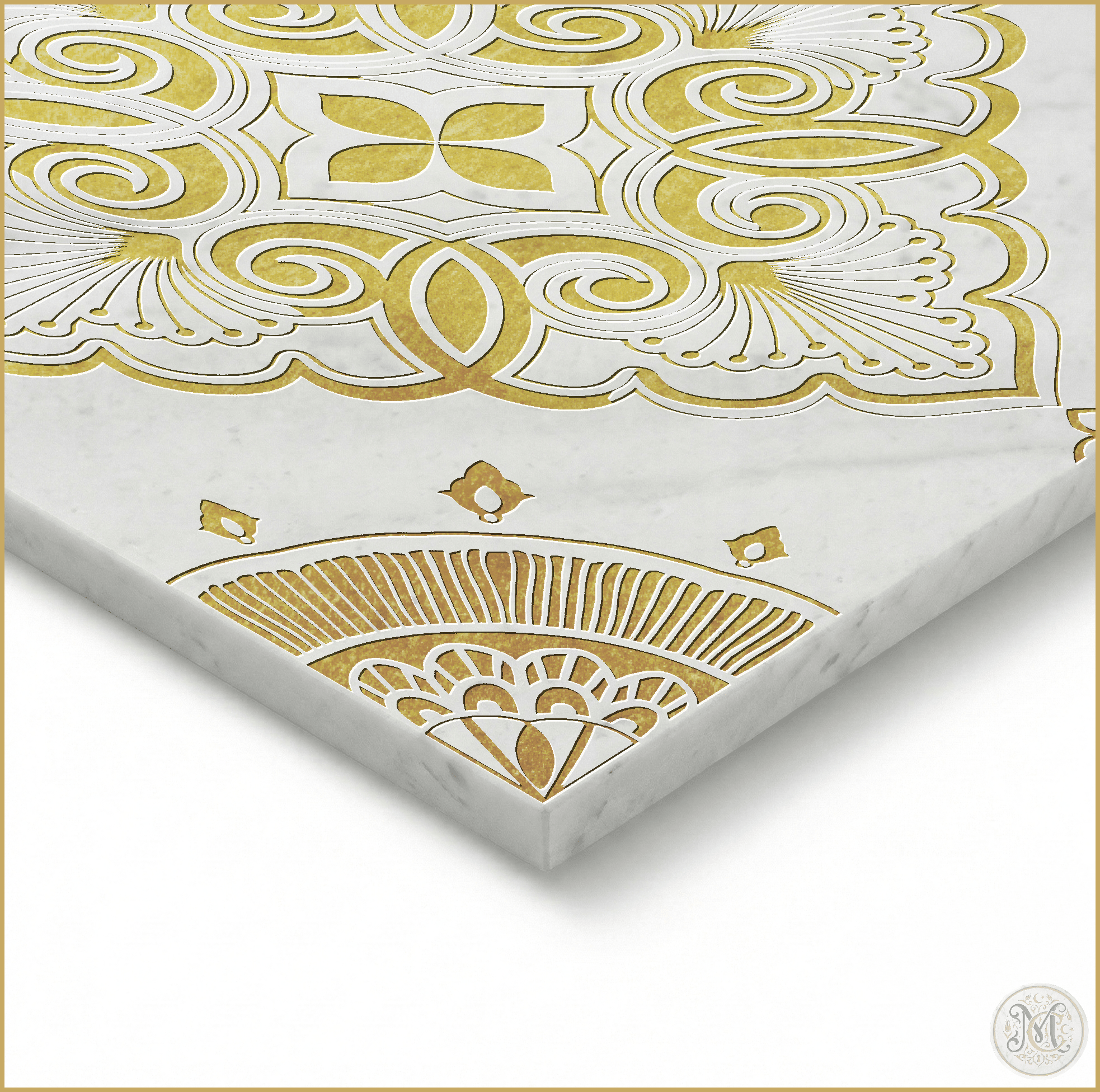 Seraphina | Glacier White Marble | Pattern Engraved - MARICERA