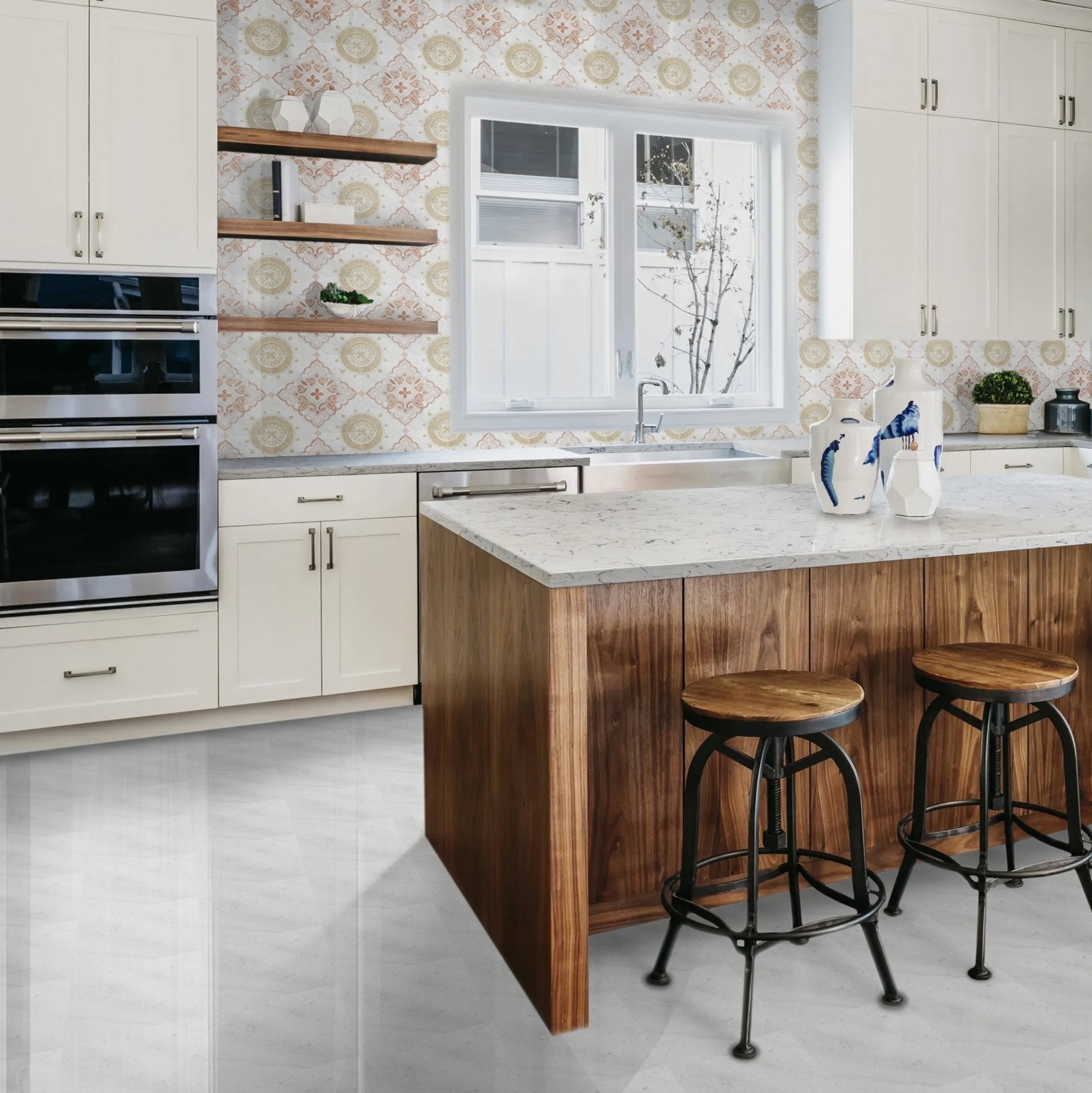 Seraphina | Glacier White Marble | Pattern Engraved - MARICERA