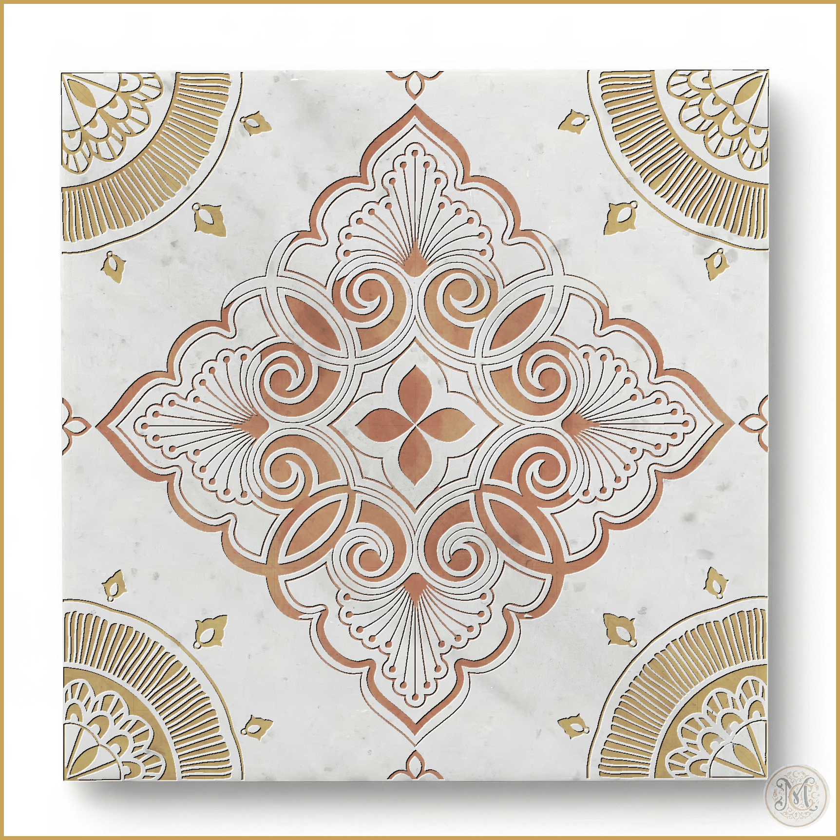 Seraphina | Glacier White Marble | Pattern Engraved - MARICERA