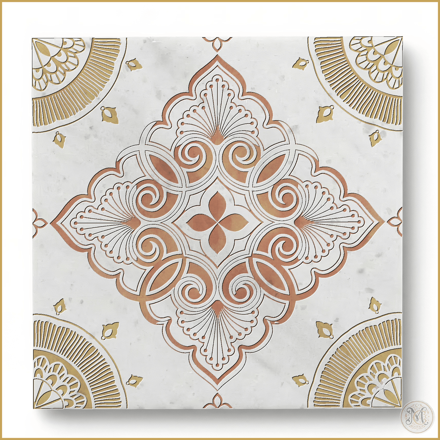 Seraphina | Glacier White Marble | Pattern Engraved - MARICERA